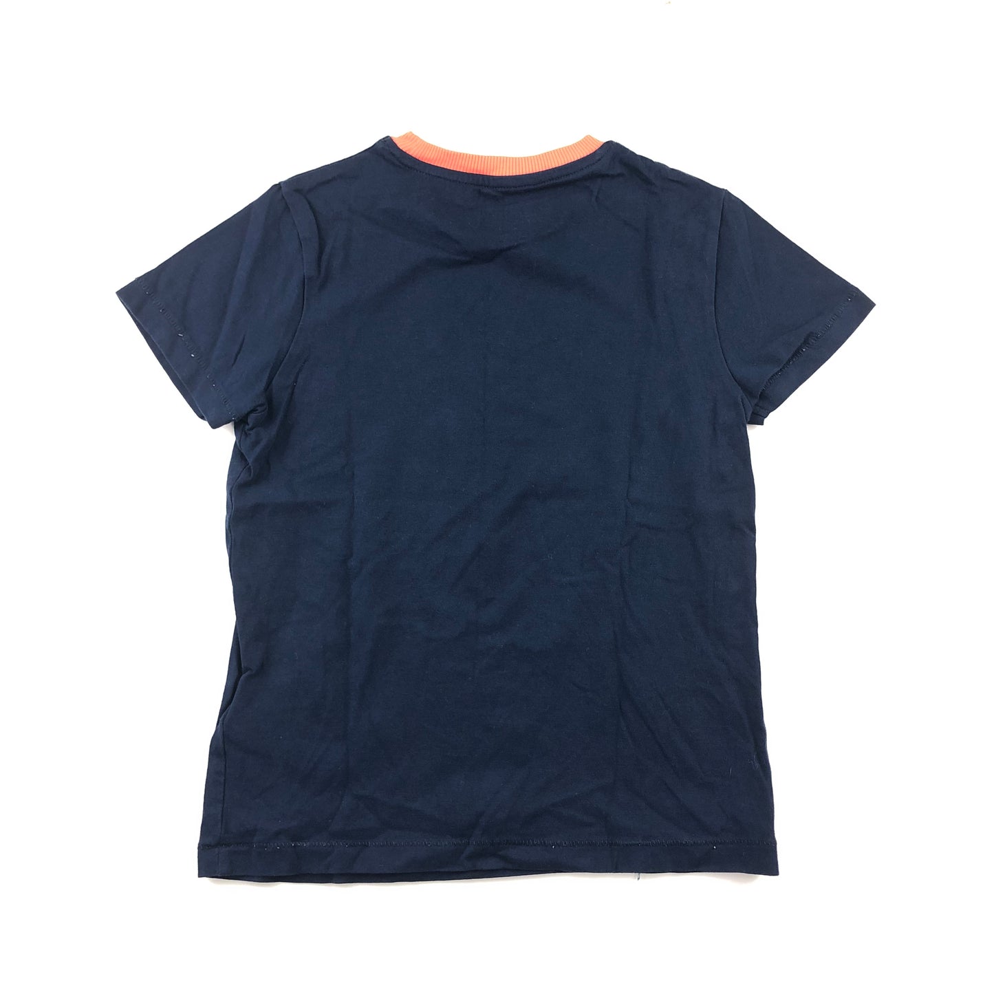 M&S T-Shirt 6-7 Years Navy Dinosaur Neon Graphic Tee