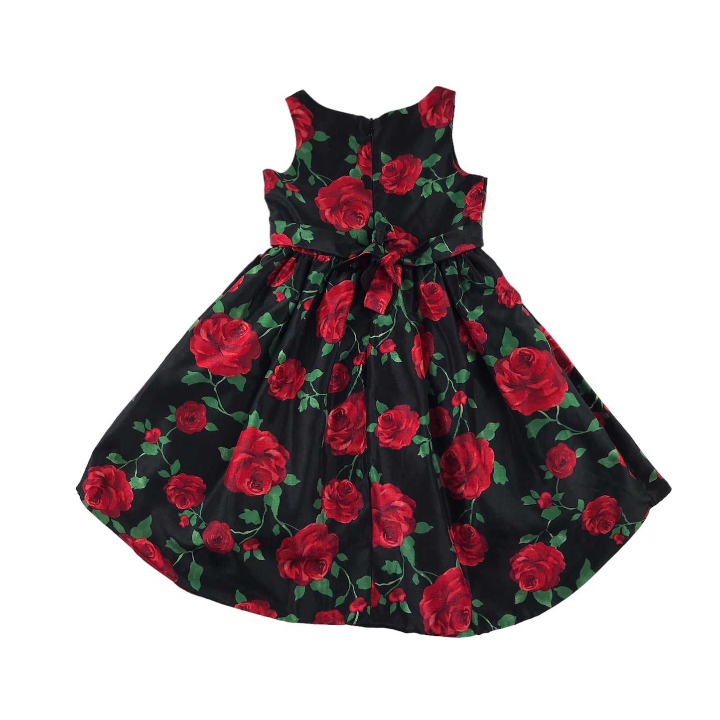 Sweetheart Rose dress 4-5 years black and red rose pattern