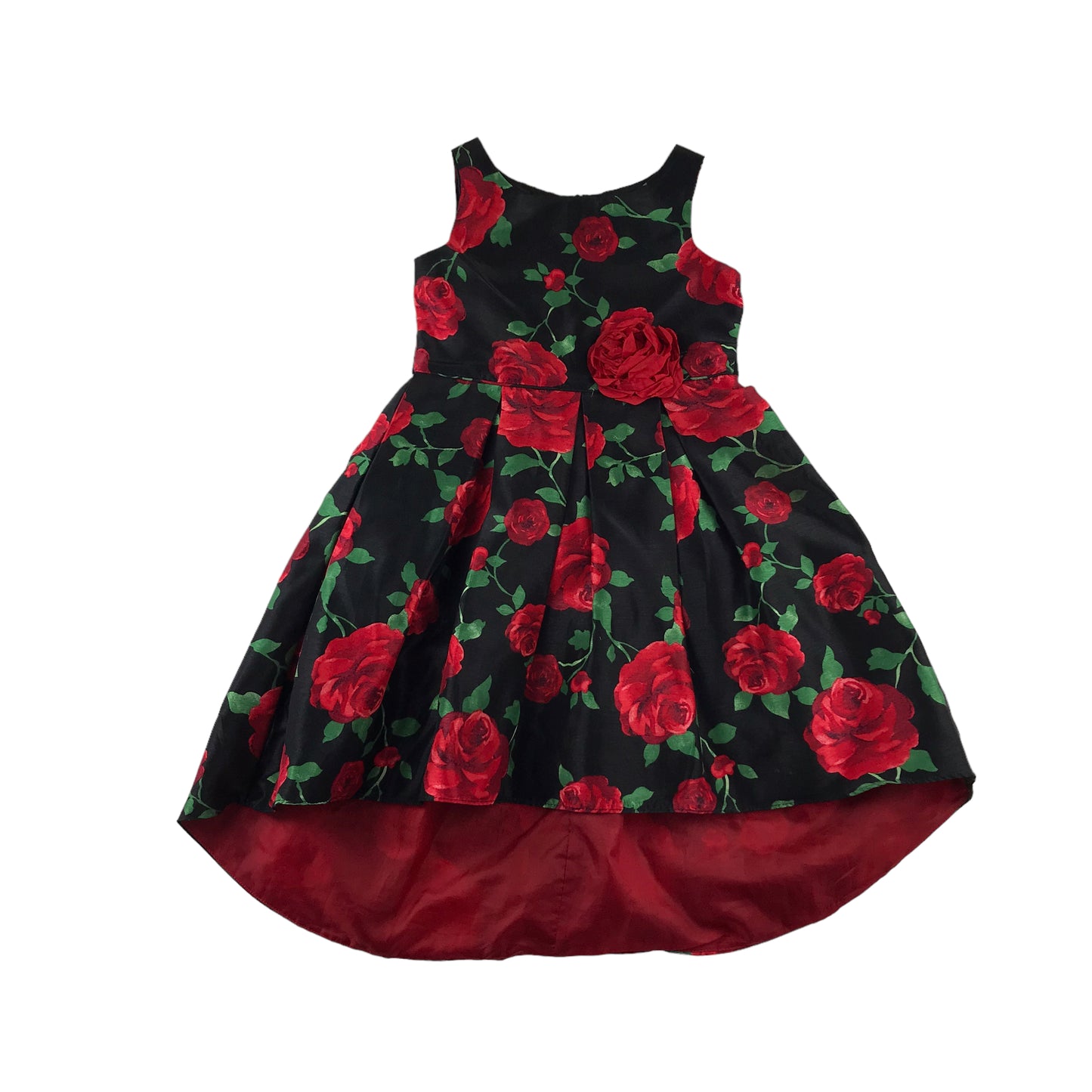 Sweetheart Rose dress 4-5 years black and red rose pattern