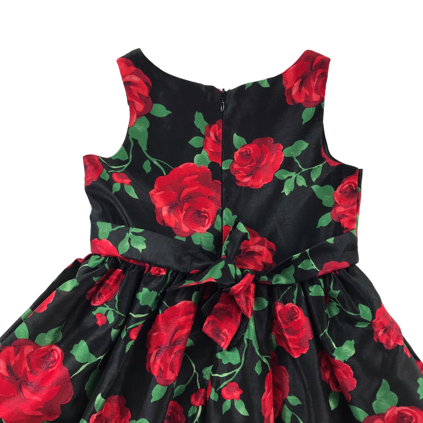 Sweetheart Rose dress 4-5 years black and red rose pattern