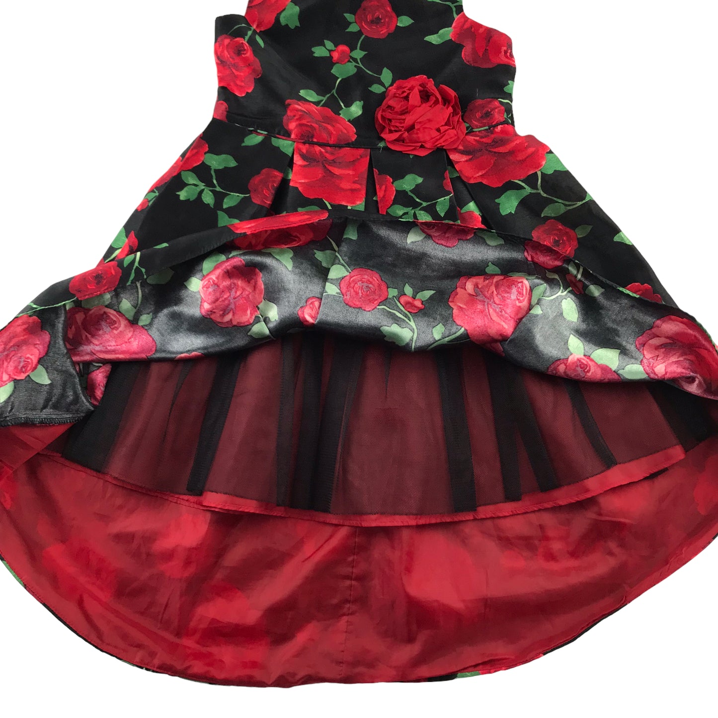 Sweetheart Rose dress 4-5 years black and red rose pattern