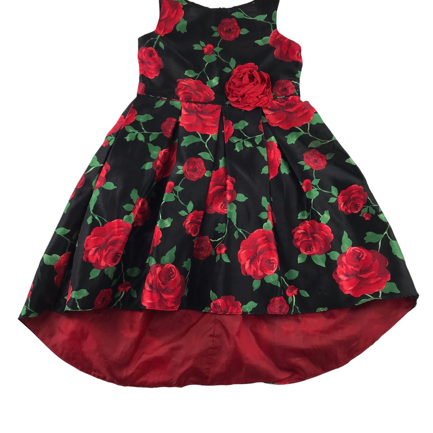 Sweetheart Rose dress 4-5 years black and red rose pattern