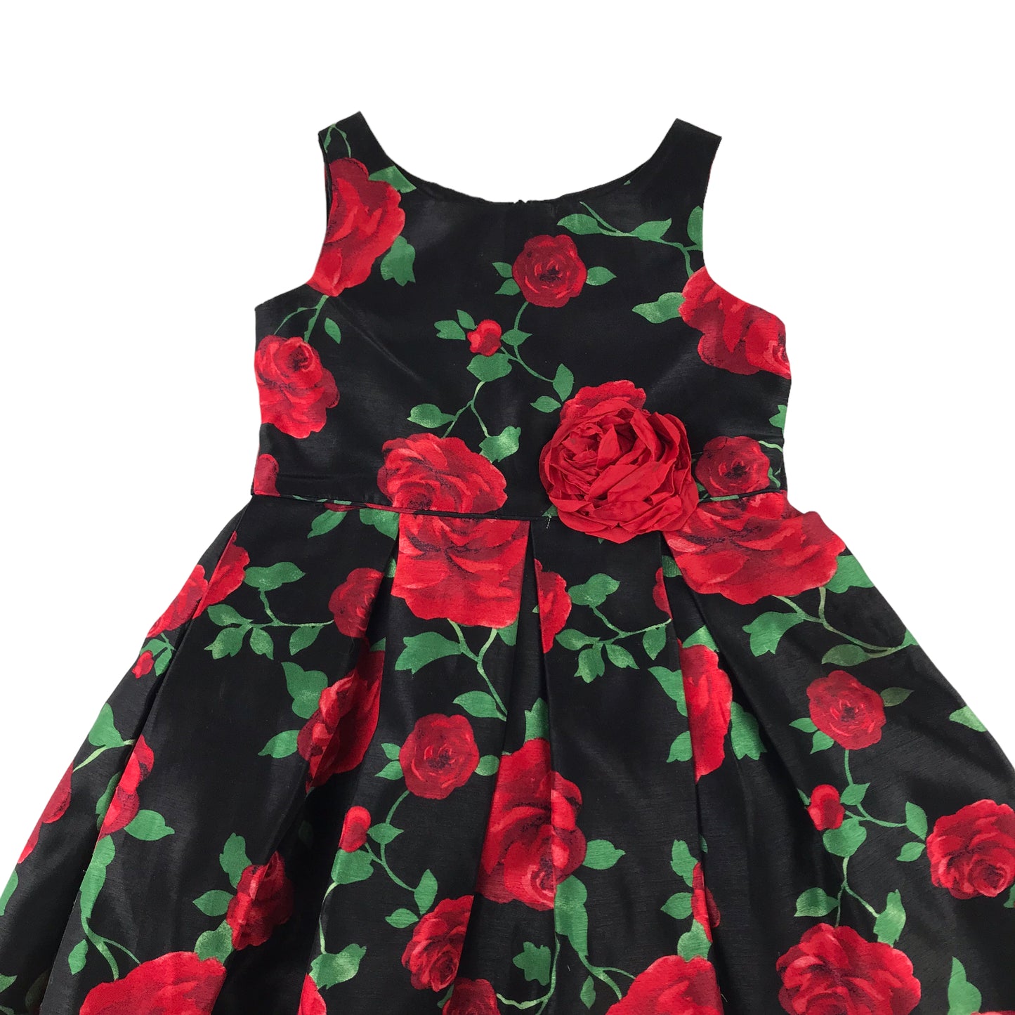 Sweetheart Rose dress 4-5 years black and red rose pattern