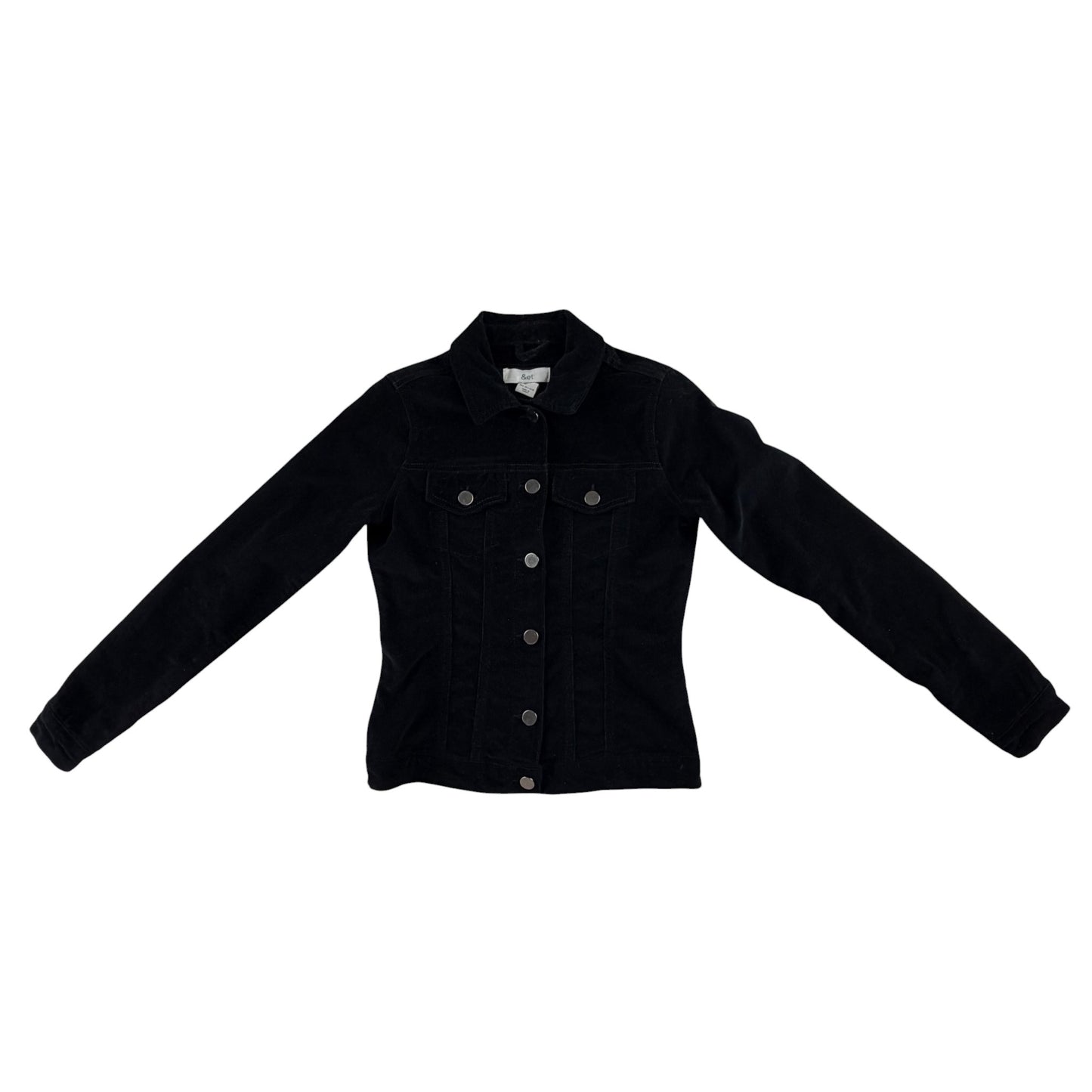 &et UK 6 black denim style jacket cotton elastane