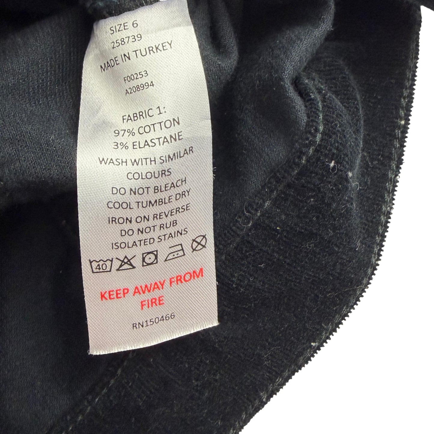 &et UK 6 black denim style jacket cotton elastane