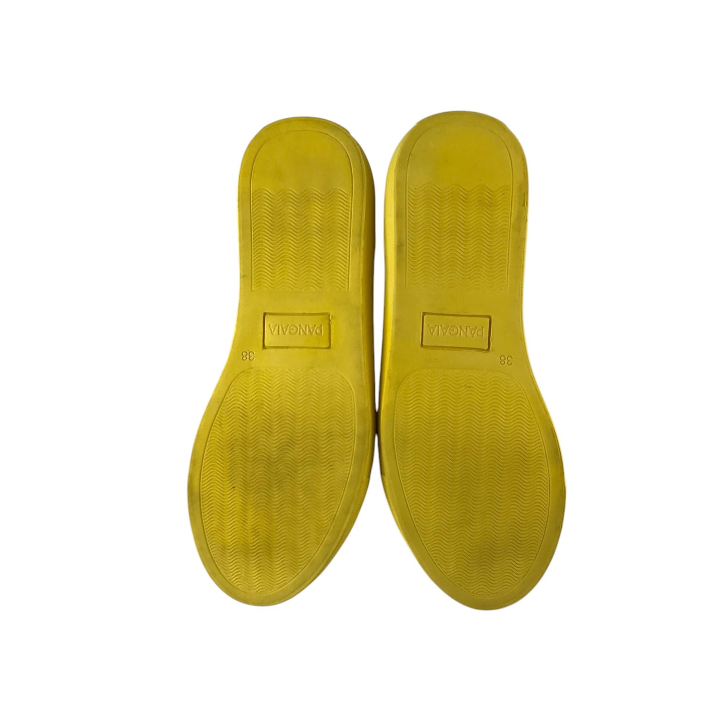 Pangaia trainers shoe size UK 5 yellow grape leather vegan