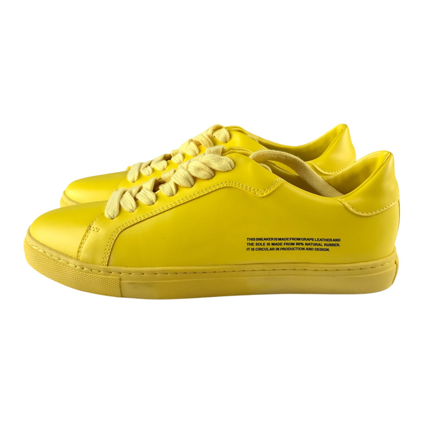 Pangaia trainers shoe size UK 5 yellow grape leather vegan
