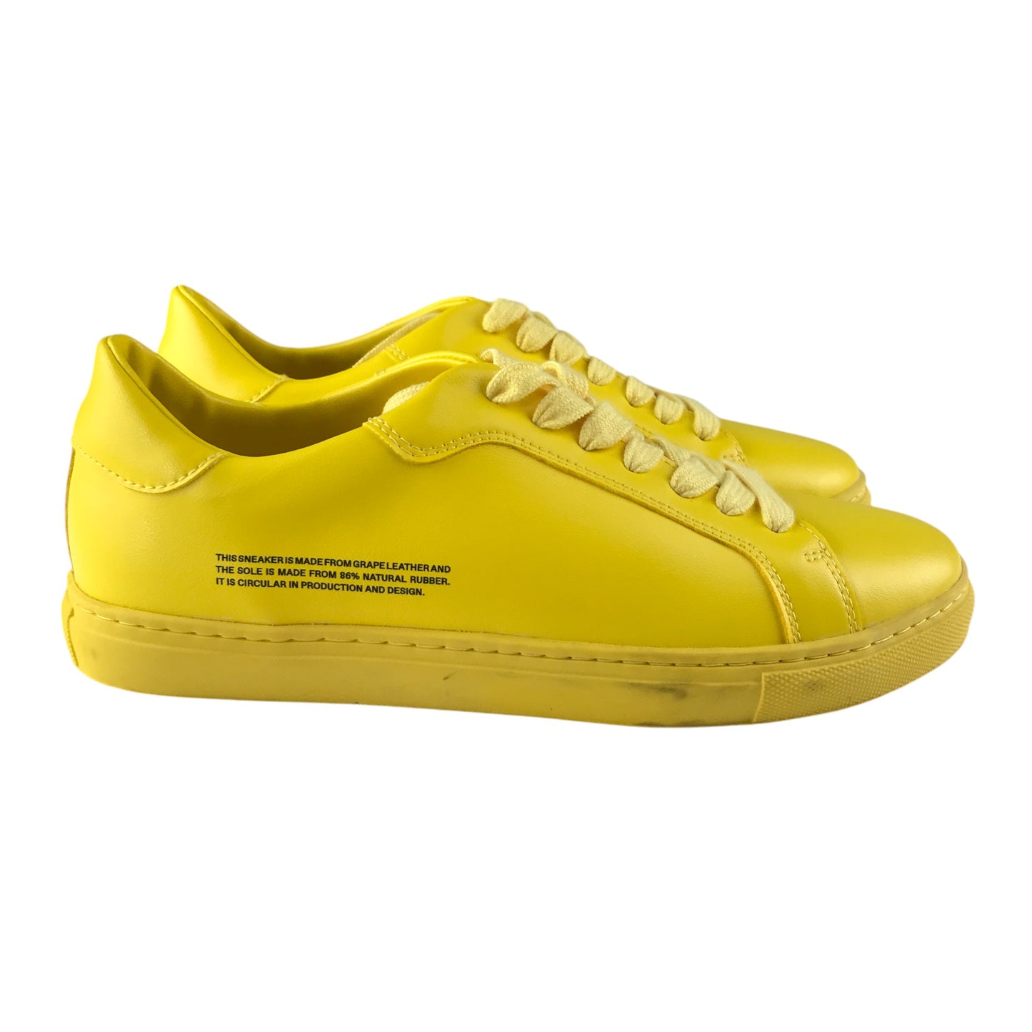 Pangaia trainers shoe size UK 5 yellow grape leather vegan