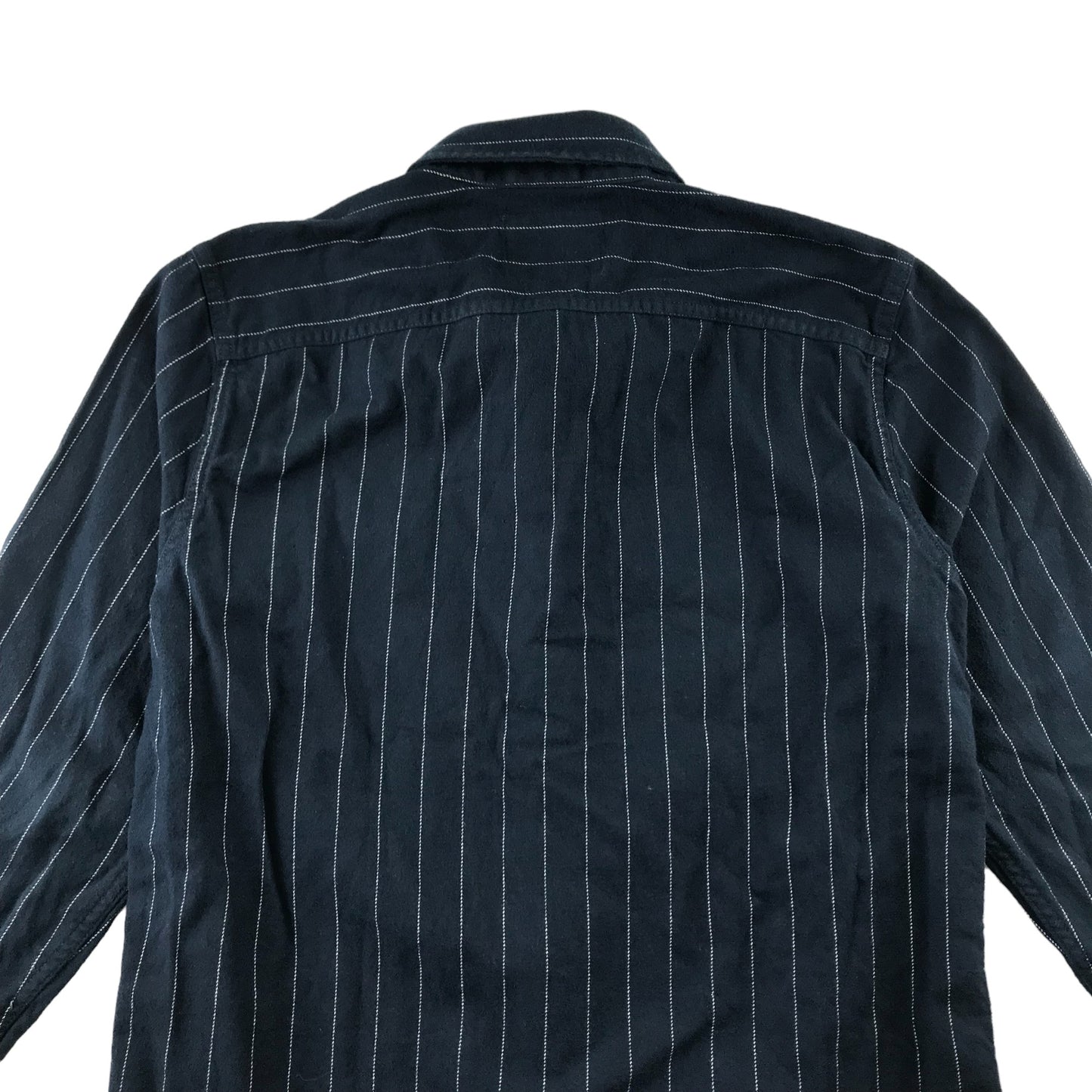 Hollister shirt men size S dark charcoal stripy long sleeve button up cotton