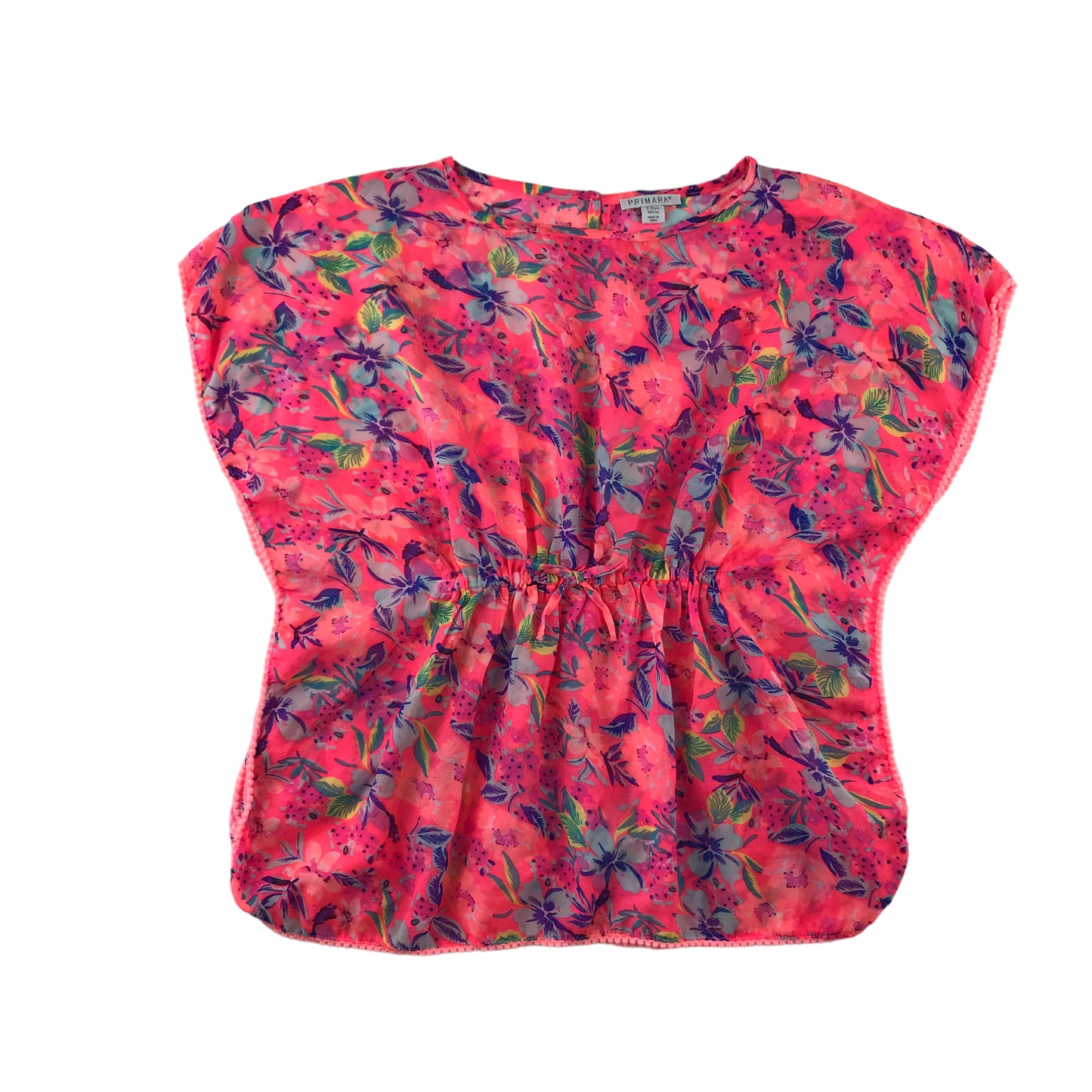 Primark kaftan 9-10 years pink floral summery blouse