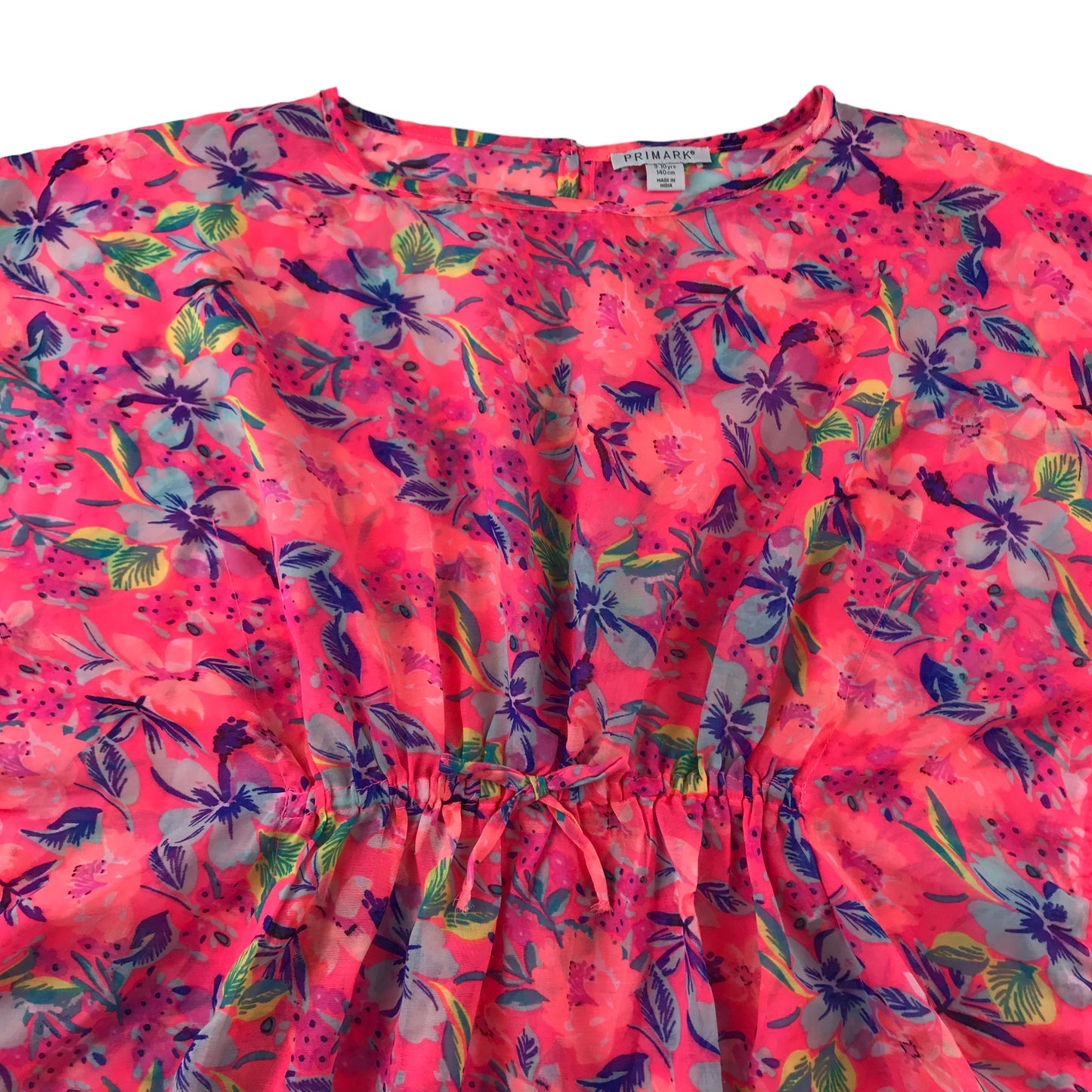 Primark kaftan 9-10 years pink floral summery blouse