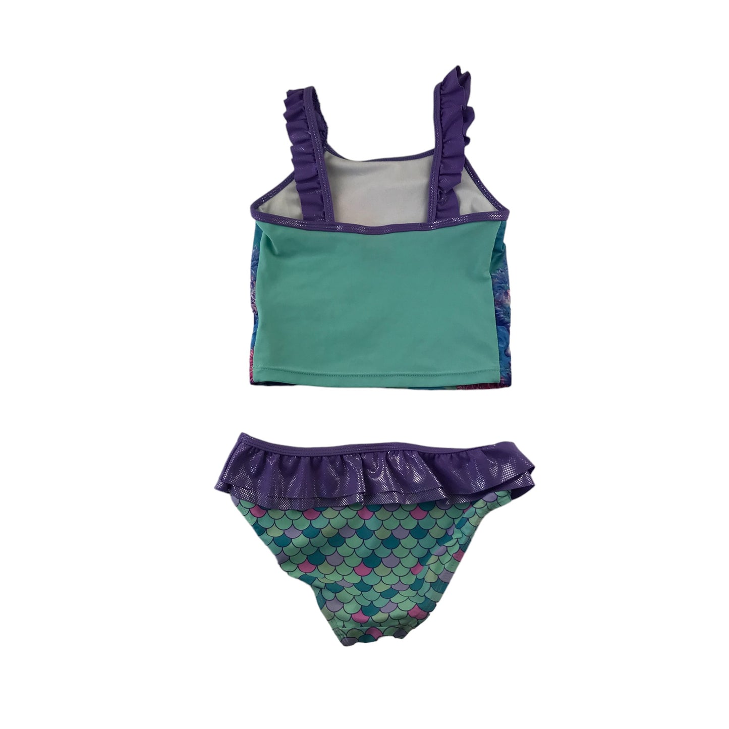F&F swimsuit 5-6 years blue and purple Disney Ariel 2 piece swim costume