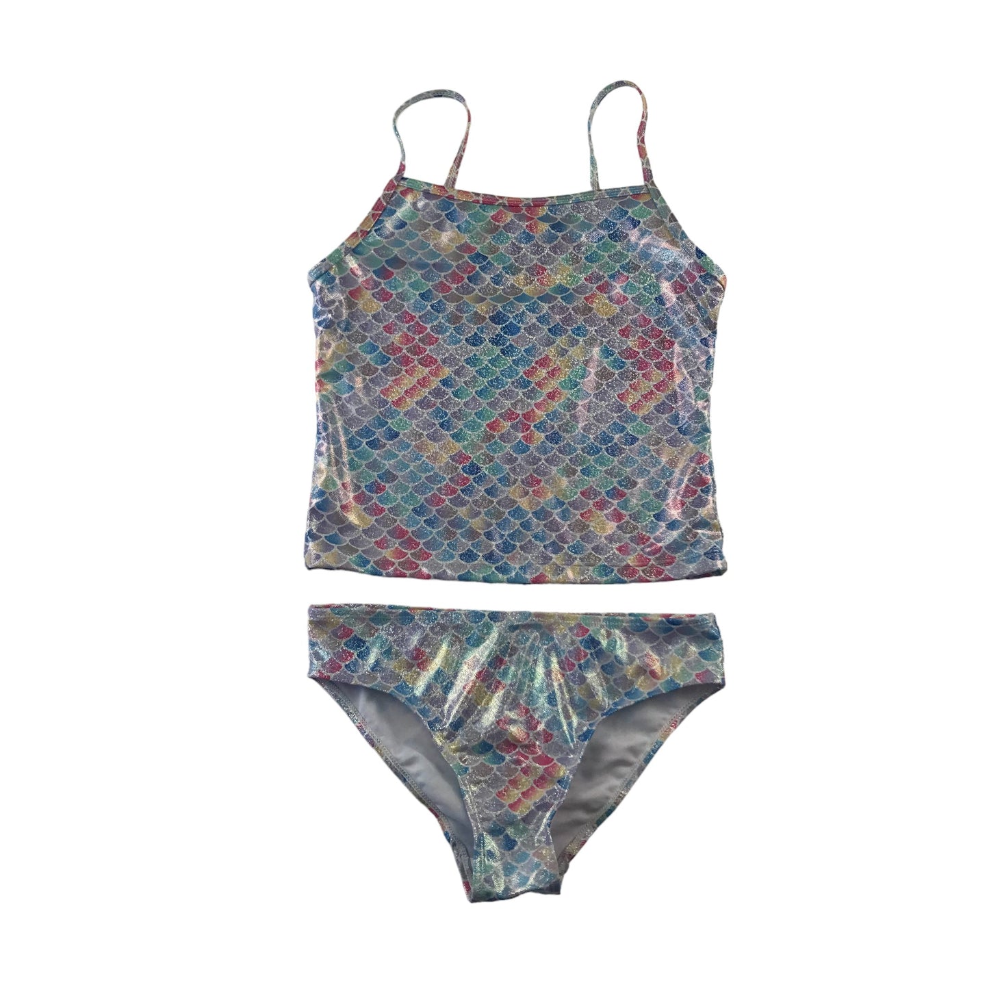Primark swimsuit 11-12 years pastel colour sparkly mermaid scale 2 piece set