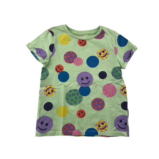 Next t-shirt 6-7 years light green with smiley prints cotton