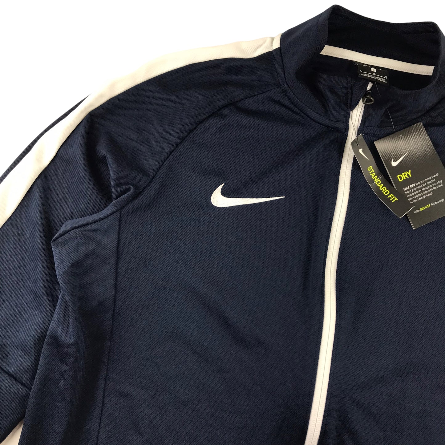 Nike sport sweatshirt men size L navy blue full zipper sporty top