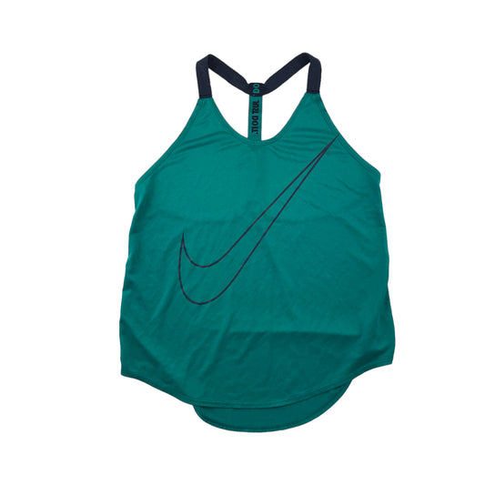 Nike sport top women size L turquoise Just Do It tank top slightly cropped