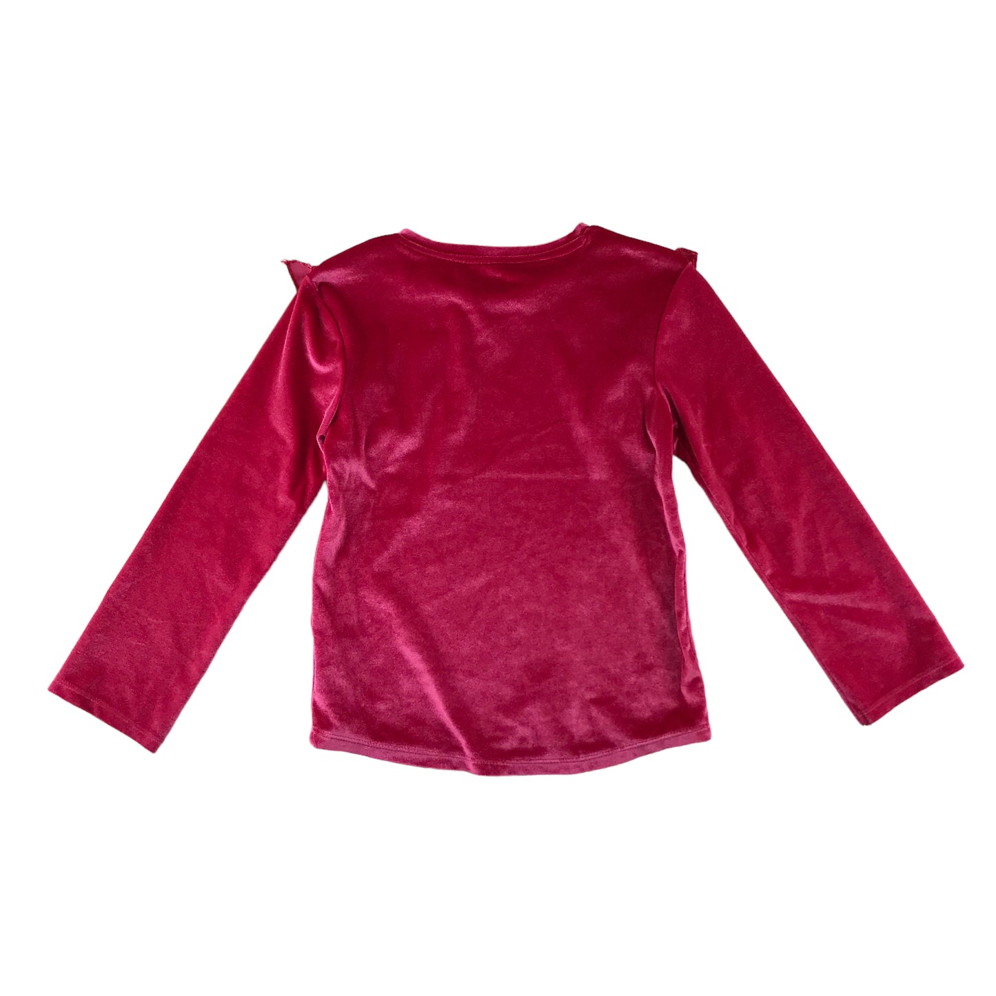 Tu blouse 6-7 years bright pink velvet long sleeve with frill details