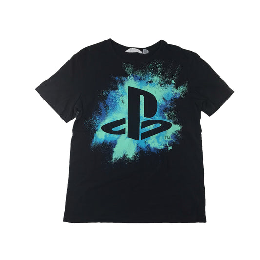 H&M t-shirt 12-14 years black PlayStation print short sleeve cotton