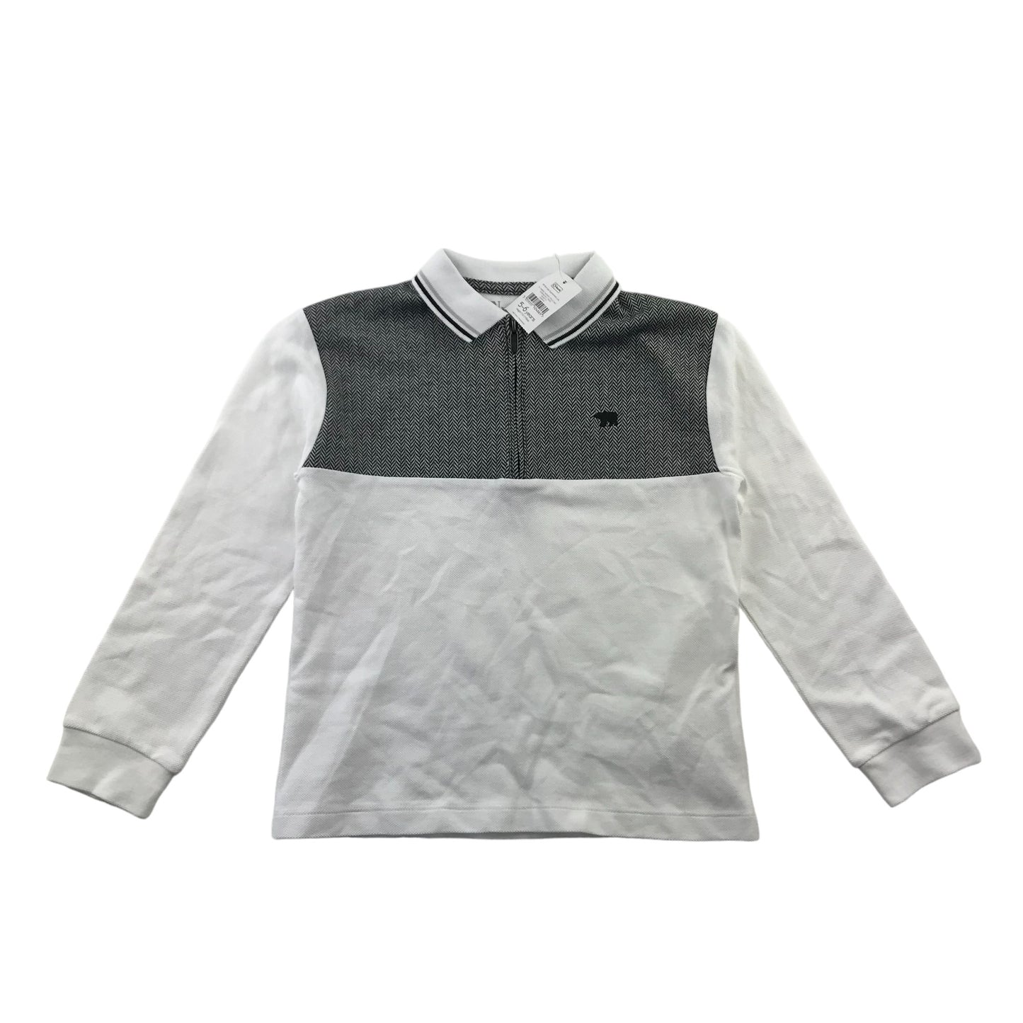Nutmeg Polo Shirt and Trousers Set Age 5 White and Grey Smart