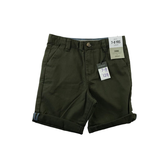 Primark Shorts Age 7 Khaki Green Chino Style Cotton