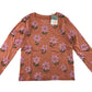 Primark t-shirt 5-6 years peachy orange long sleeve floral pattern cotton