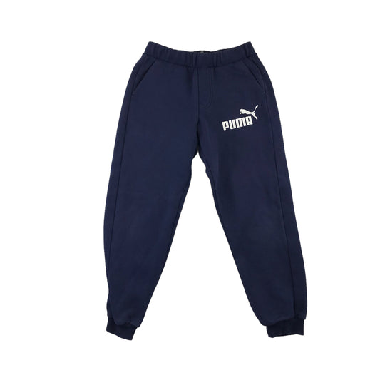 Puma joggers 9-10 years navy blue elasticated waistband cuffed legs