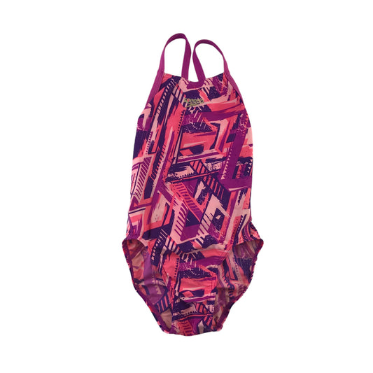 Speedo swimsuit 8 years pink and purple graphic one piece cossie