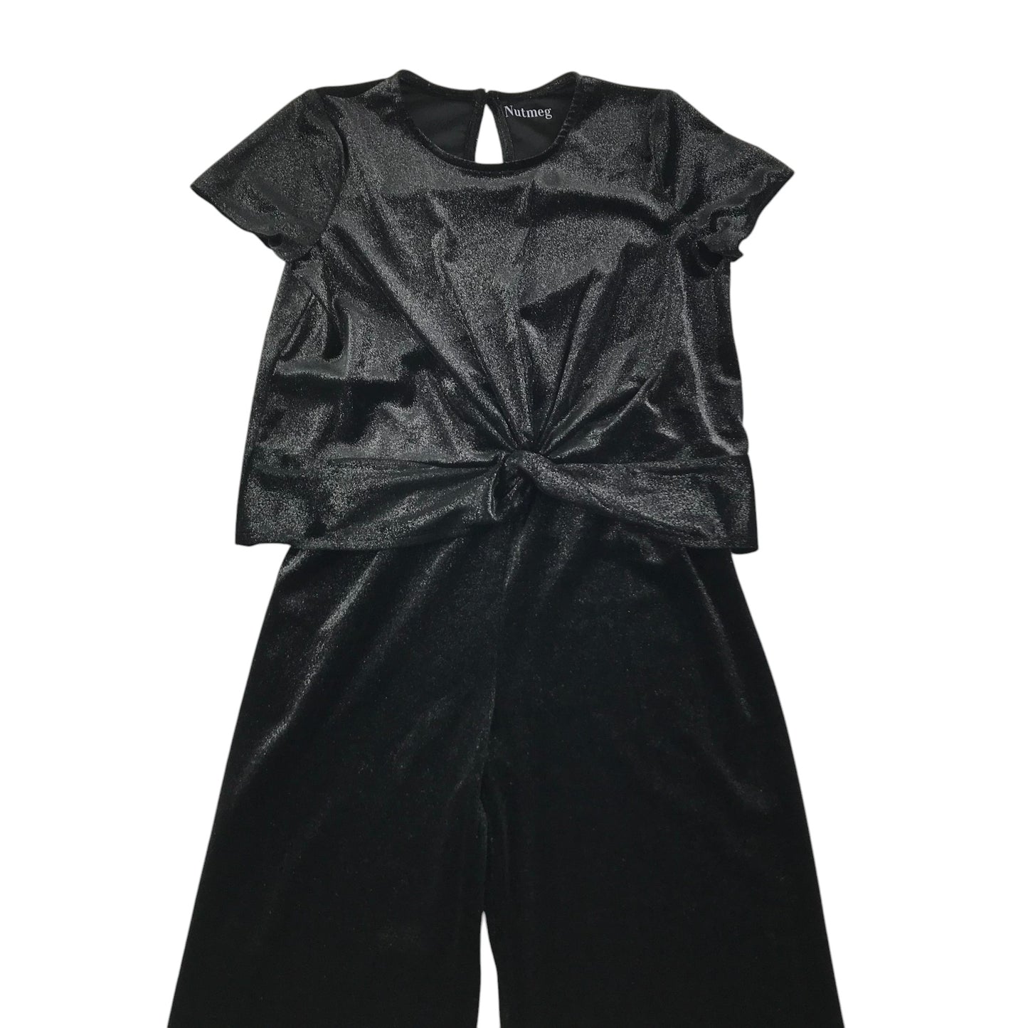 Nutmeg top and bottoms Set 11-12 Years Black Sparky velour top and wide leg trousers