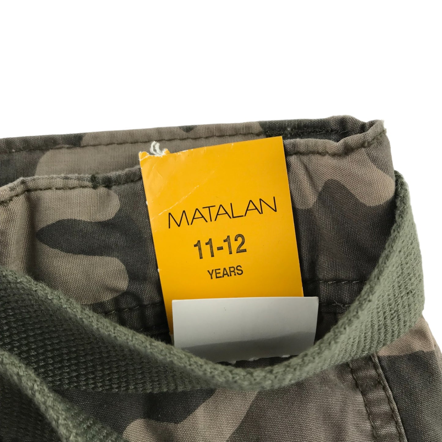 Matalan Cargo Trousers Age 11 Green Camo Trousers Belt Pockets Cotton