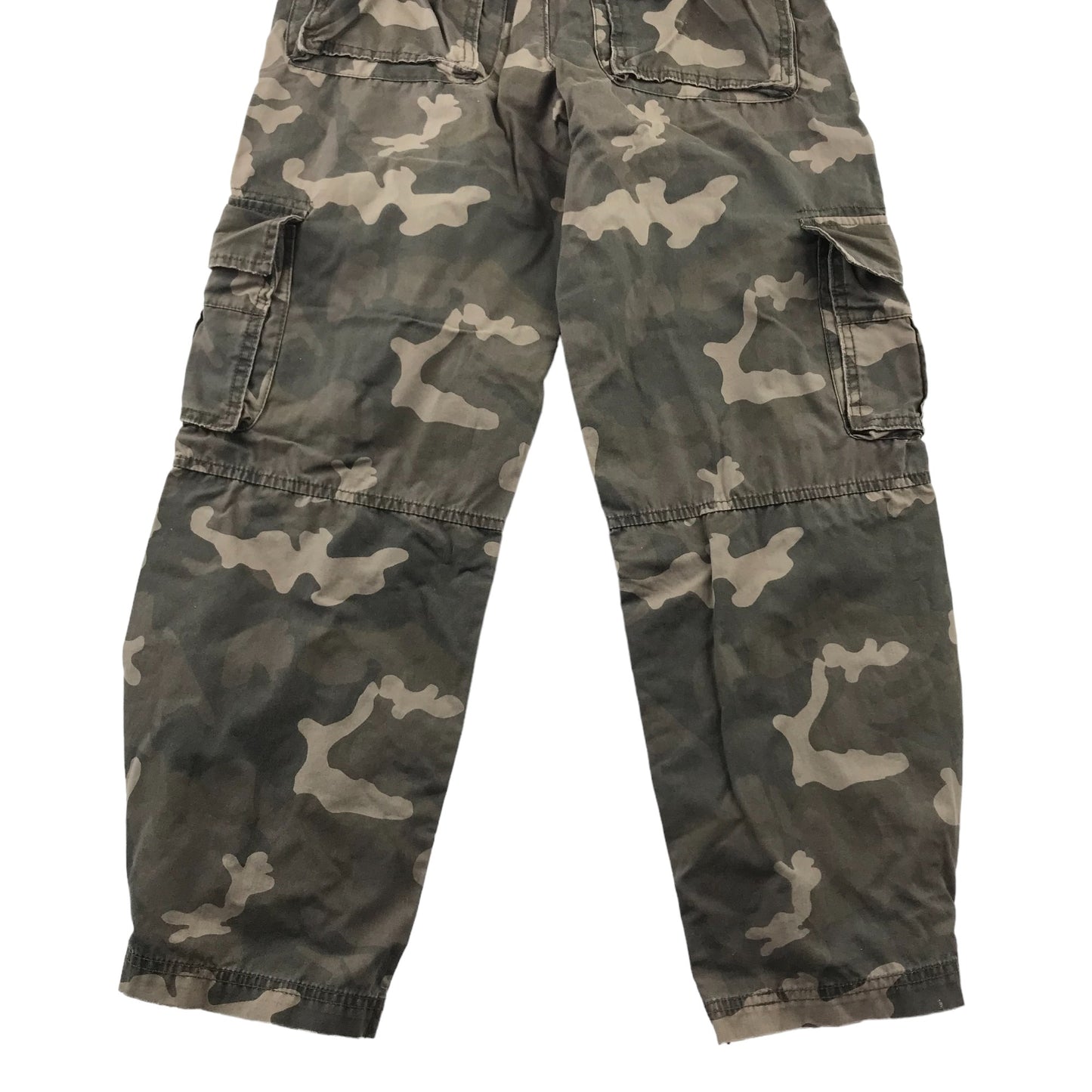 Matalan Cargo Trousers Age 11 Green Camo Trousers Belt Pockets Cotton