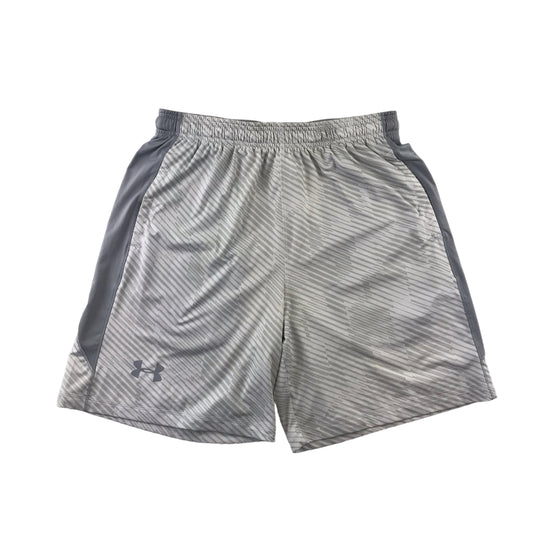 Under Armour sport shorts Men size L white and grey graphic with elasticated waist