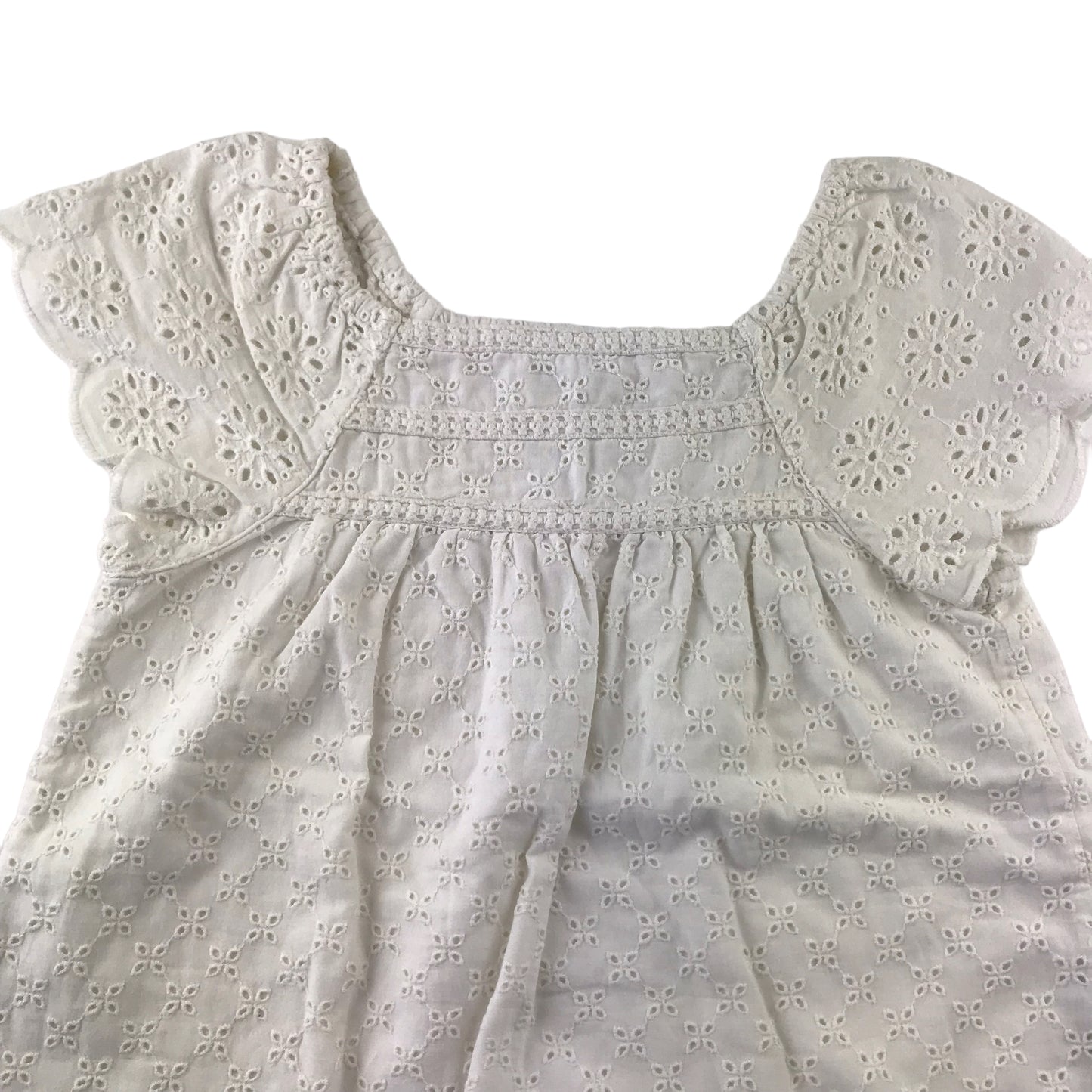 M&S blouse 6-7 years white short sleeve embroidered cotton