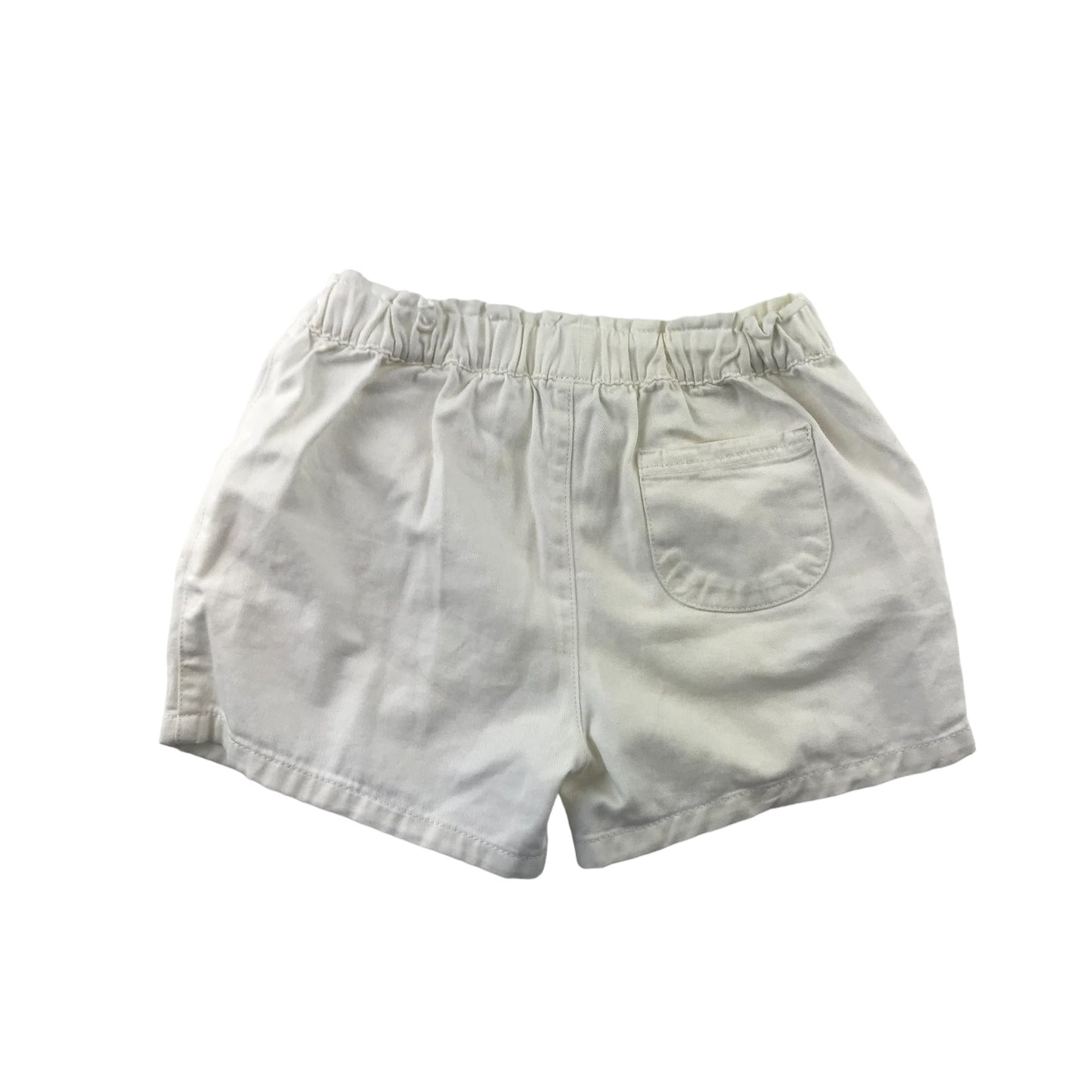 Tu shorts 6-7 years white denim paper bag waist pull on style cotton