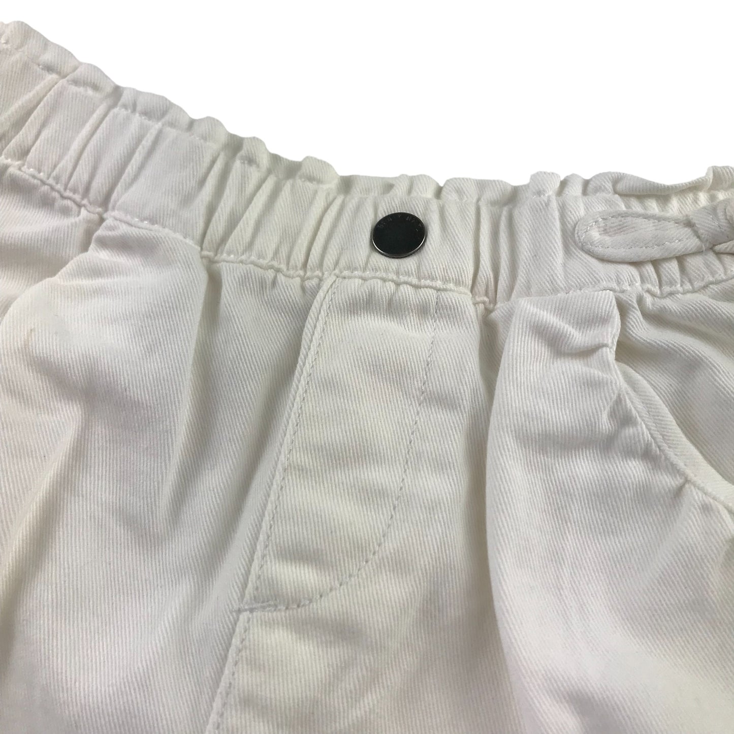 Tu shorts 6-7 years white denim paper bag waist pull on style cotton