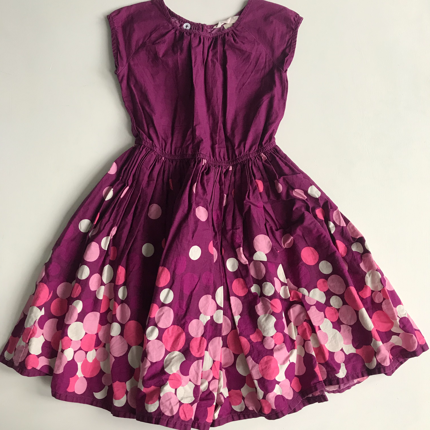 Dress - Purple with Spotted Hem - Age 4