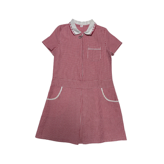Red gingham with zipper school summer dress