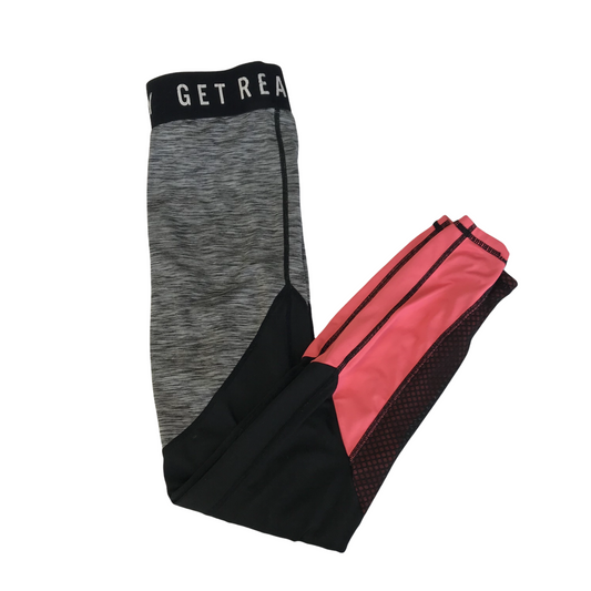 H&M Grey Black and Pink Sport Leggings Age 10