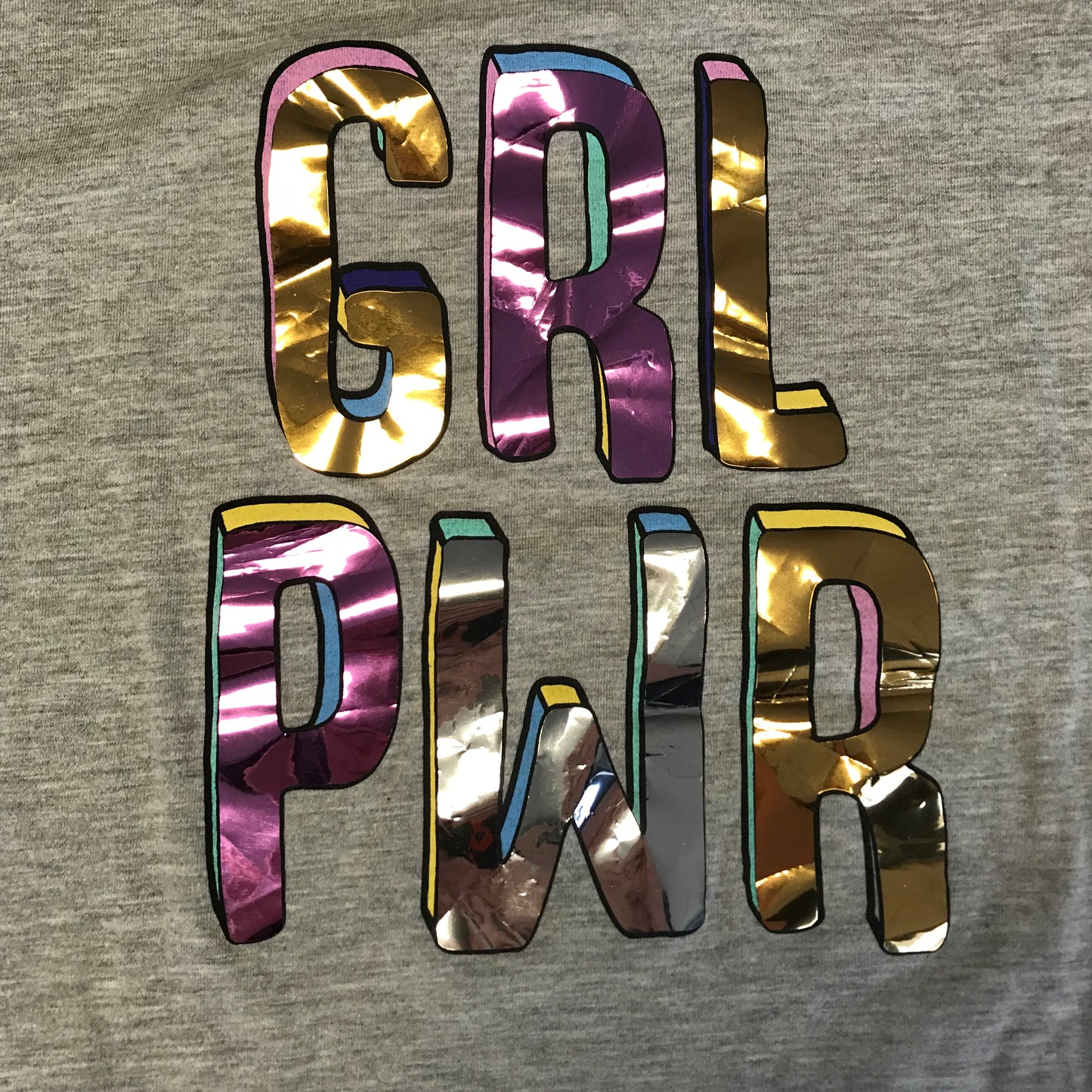 Tu Grey Cropped GRL PWR T-shirt Age 10