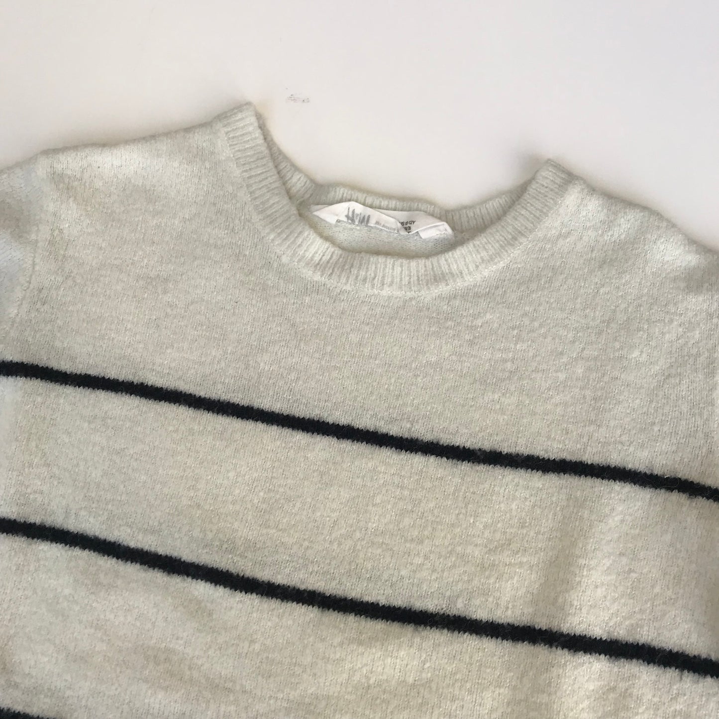 H&M White Stripe Jumper Age 10