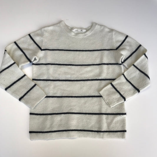 H&M White Stripe Jumper Age 10