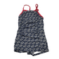 Tu Navy Blue Love Heart Pattern Swimsuit Age 10