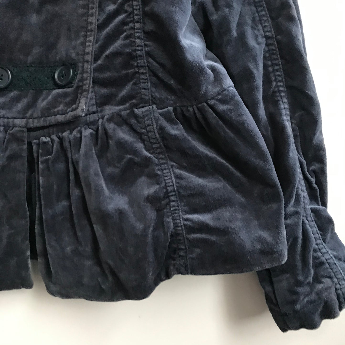 NEXT Dark Grey Velvet Double Breasted Light Jacket Age 10