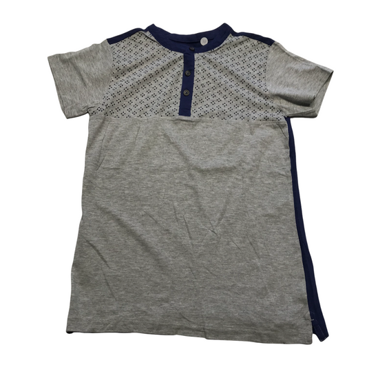 Matalan Grey Upper Chest Detail T-shirt Age 10