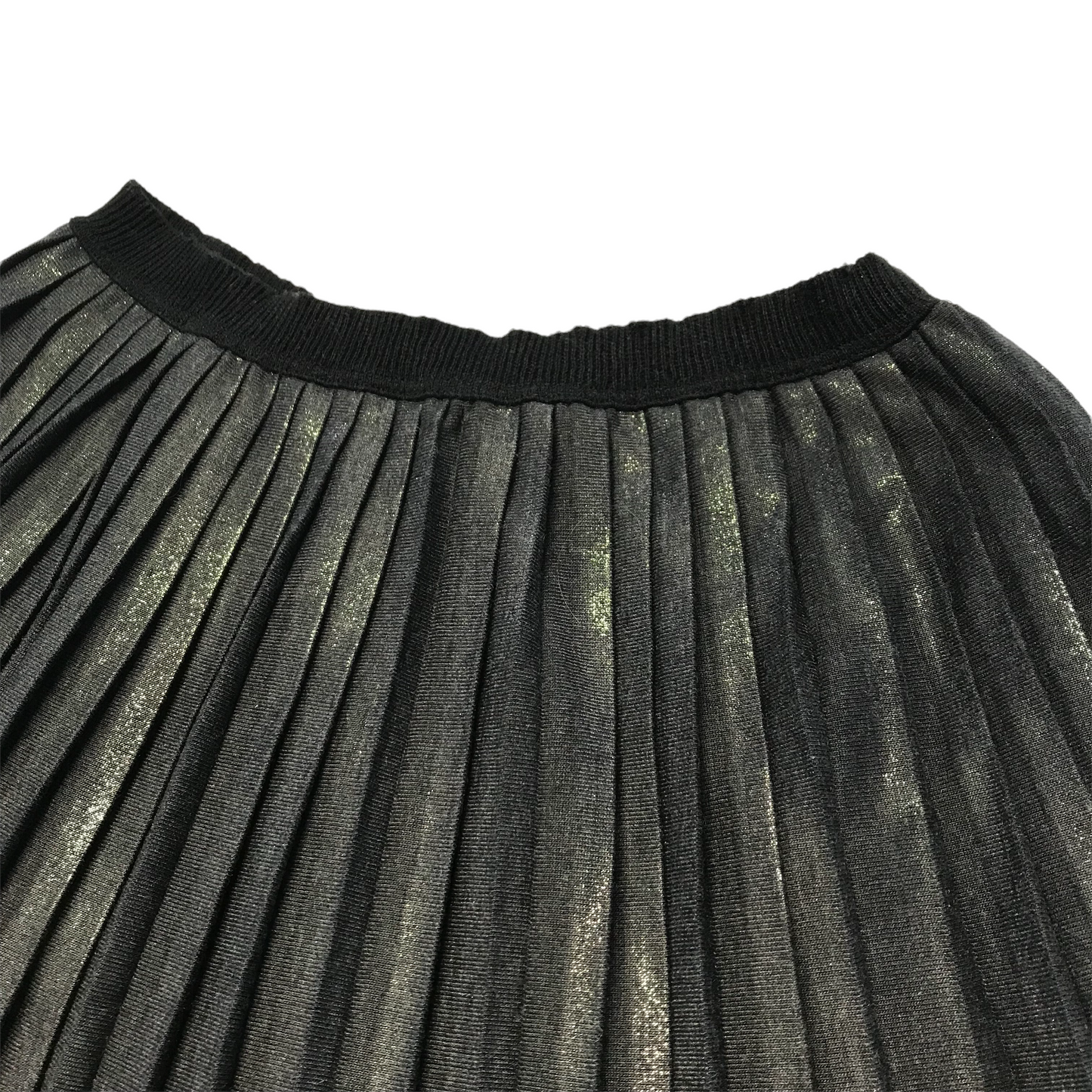 Zara Dark Grey Pleated Skirt with Metallic Shine Age 10