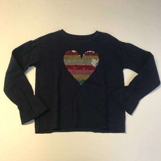 GAP Navy Sequin Heart Sweatshirt Age 10