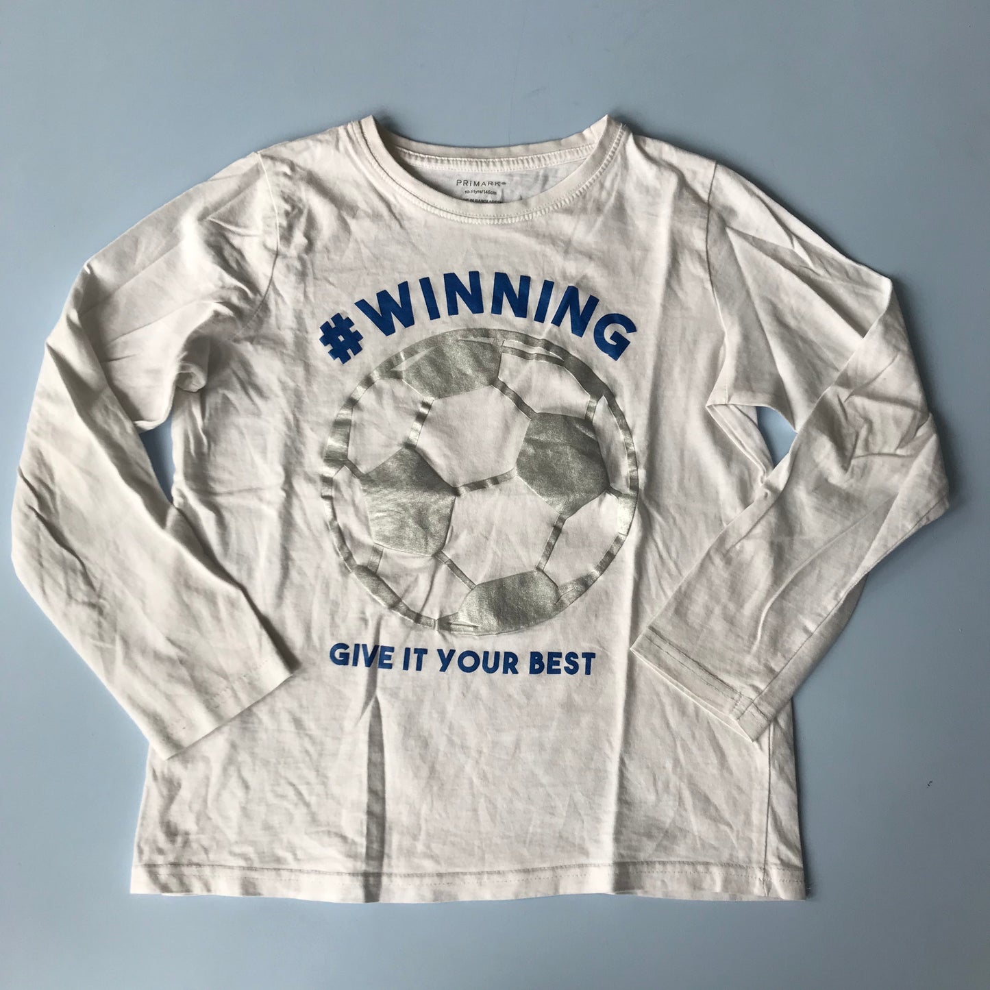 White Football T-shirt Age 10