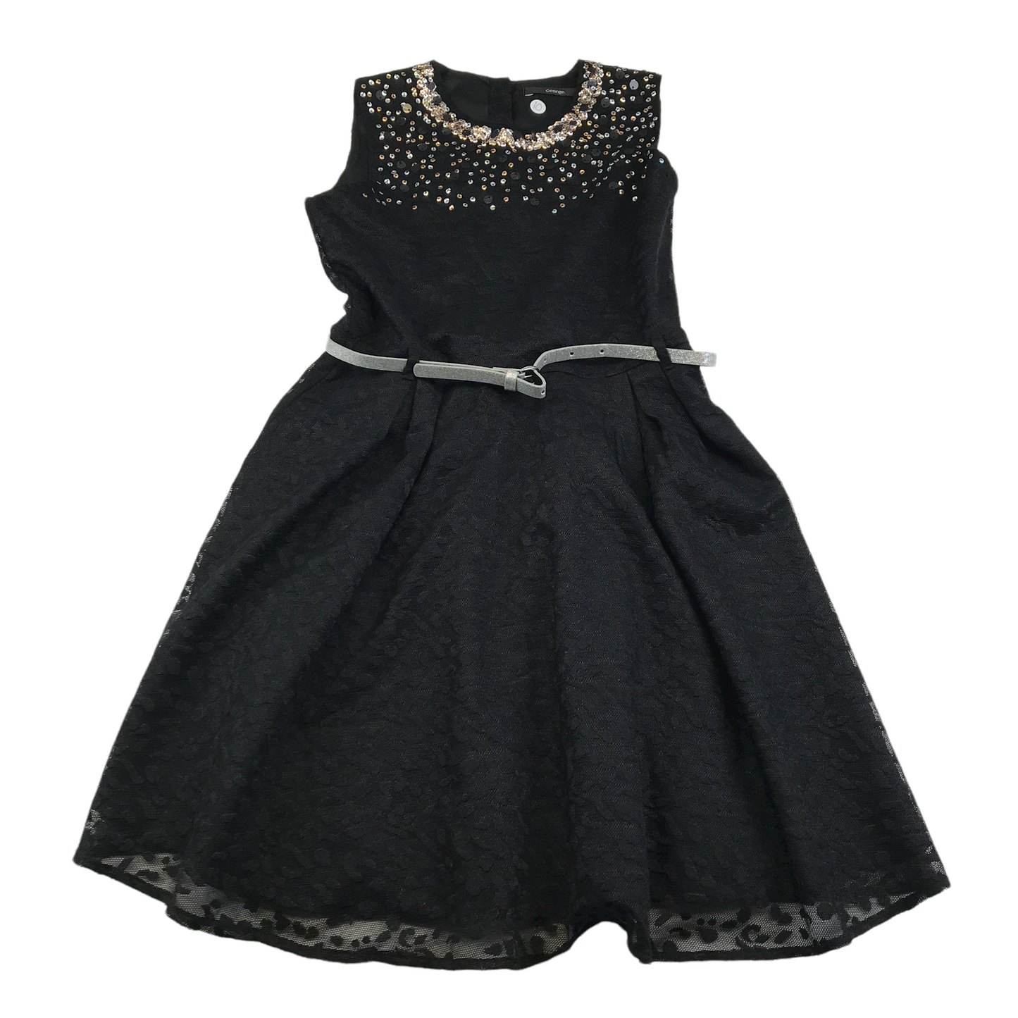 George Black Sequin Collar Dress Age 10