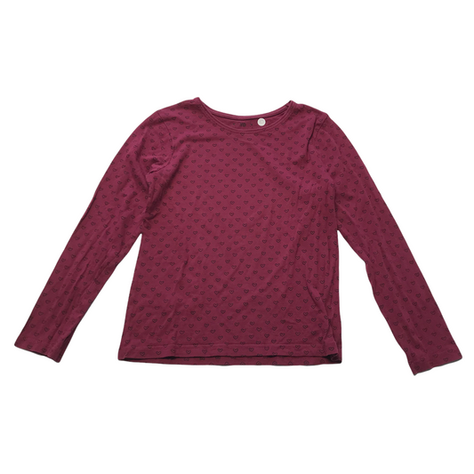 YD Burgundy Purple Hearts T-shirt Age 10