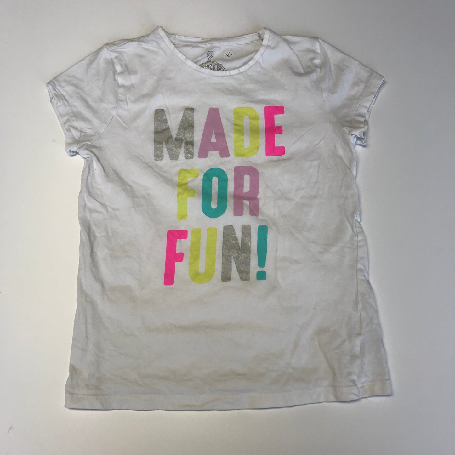 F&F White Made For Fun T-shirt Age 10