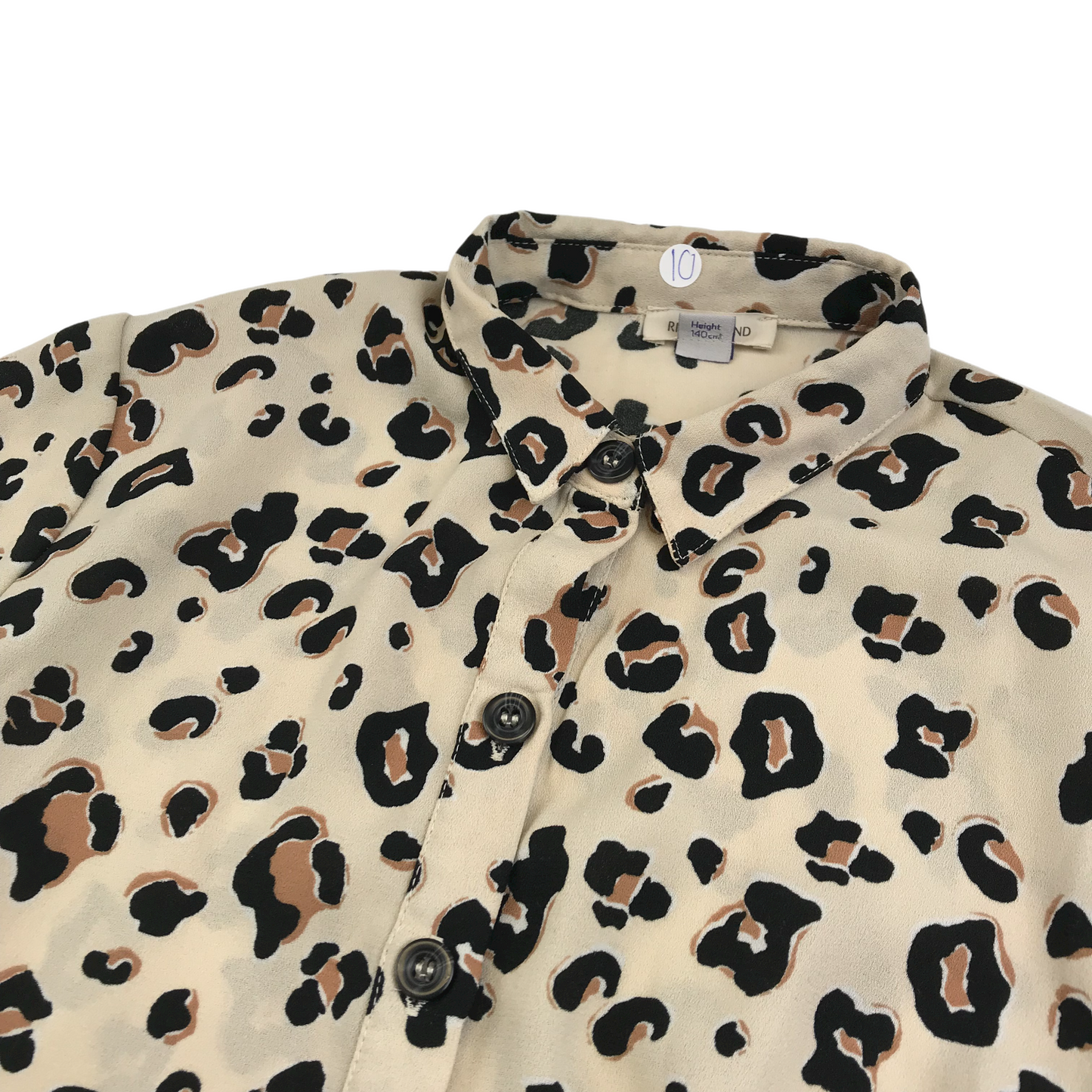 River Island Beige Animal Print Blouse Top Age 10